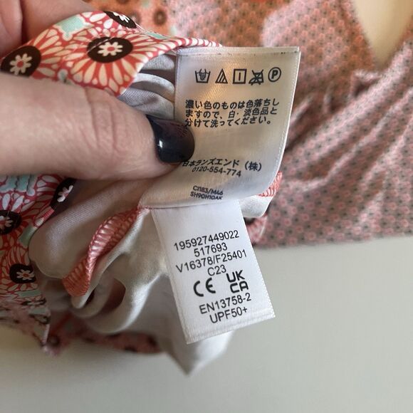 Lands End Women’s Plus 1x Long Sleeve Crew Neck Rash Guard UPF 50 Swim Tee Pink - Picture 10 of 11